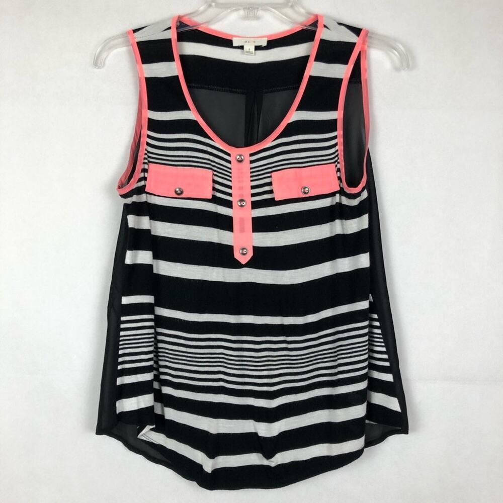 Mine Tank Top Womens Small Dainty Mesh Career Workwear Lightweight Y2K Retro